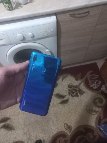 telfon islenmis: Huawei Y9, 64 GB, rəng - Göy, Barmaq izi, İki sim kartlı