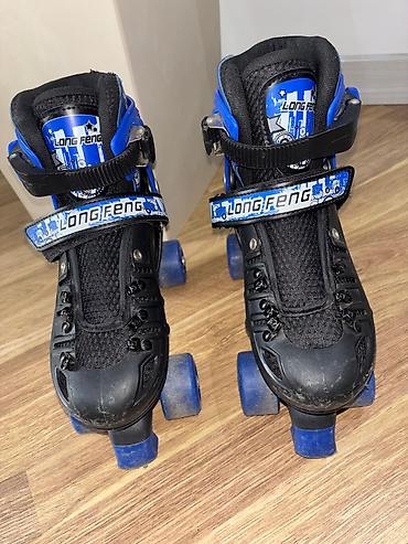 Roliklər: Long Feng dördtəkərli roller konkisi (quad skates) - Rəng: mavi-qara — 1