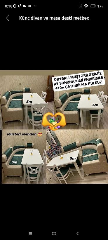 divan uzluyu: Künc divan masa oturacaq rəng seçimi var — 1