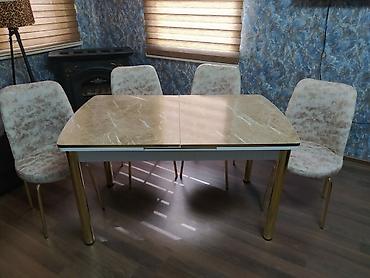 Masa və oturacaq dəstləri: Mətbəx üçün, Yeni, Açılan, Dördbucaq masa, 4 stul — 20