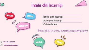 Xarici dil kursları: İngilis dili hazırlığı keçirəm. Online və əyani formatda olacaq