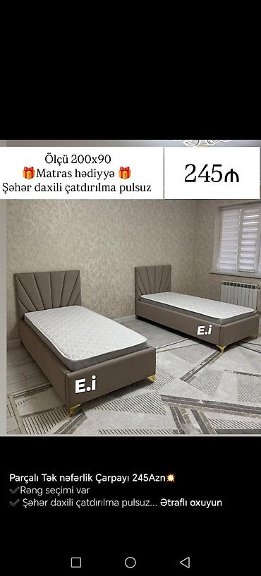 матрасы в: Parçalı tək nəfərlik çarpayılar – ölçü 200x90 - Başlıq dizaynı — 3
