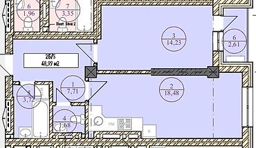 1: Построен, Элитка, 1 комната, 49 м² — 9