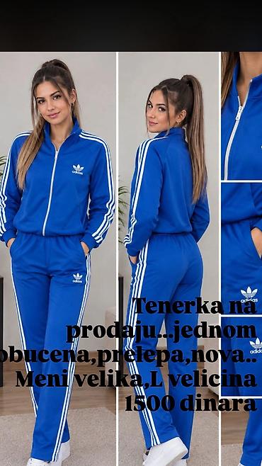 puma muske patike: Adidas ženska trenerka u plavoj boji, dvodelni komplet sa gornjim — 1