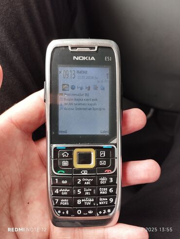 hava telefonu: Nokia E51, < 2 ГБ, цвет - Серебристый, Кнопочный