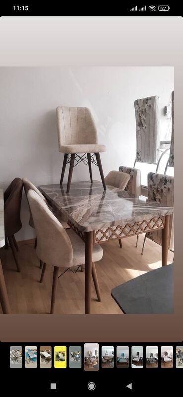 Masa və oturacaq dəstləri: Mətbəx üçün, Yeni, Açılmayan, Dördbucaq masa, 4 stul — 14