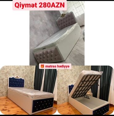 carpayi sifarisi: Новый, Односпальная кровать, С подъемным механизмом, С матрасом, Без выдвижных ящиков, Азербайджан