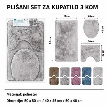 KMT Trodelni set prostirka za WC 803861 Plišani set za kupatilo (3