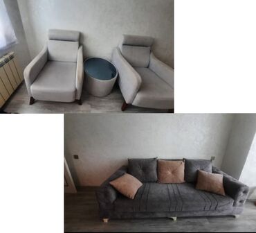 Sifarişlə dolablar: İşlənmiş, Divan, 2 kreslo, Bazalı, Açılan