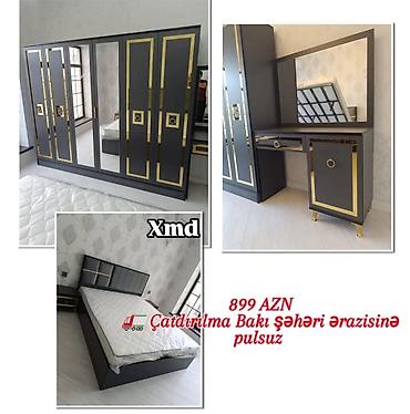 saloglu mebel instagram: Yataq otağı dəsti – qara rəngdə, qızılı dekor elementləri ilə Dəst — 1