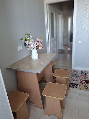 study table: Кухонный комплект: стол + 4 табурета - Стол прямоугольный — 1