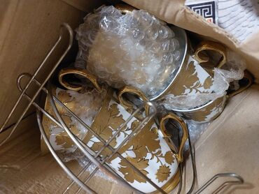 Çay dəstləri və servizlər: Çay dəsti, rəng - Qızılı, Farfor, 6 nəfərlik — 6