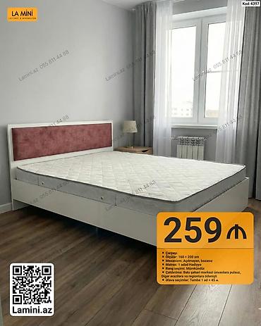 Ev üçün mebel: - Məhsul: İkinefərlik çarpayı - Ölçü: 160 × 200 sm - Karkas — 1