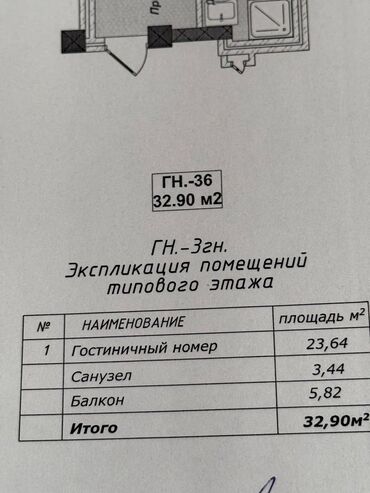 Квартиры: 1 комната, 33 м², 3 этаж, ПСО (под самоотделку)