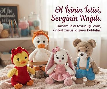 uzun don: Tamamilə əl toxunuşu olan yumşaq trikotaj kuklalar – unikal xüsusi — 1