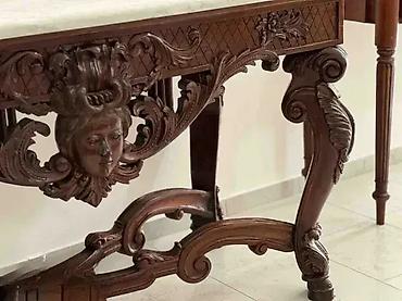 dupli lavabo sa ormaricem: Veliki konzolni sto sa mermerom / stilska konzola 🪑✨ Dobro stanje. 🏠 — 6