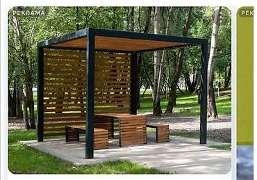 Современная уличная пергола/малые архитектурные формы из металла и at lalafo.kg Современная уличная пергола/малые архитектурные формы из металла и