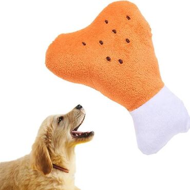 куриный бизнес: Мягкая игрушка для собак "Куринная ножка", пищащая игрушка для