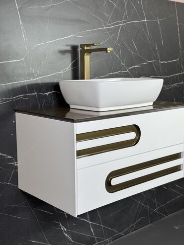 Тумбы для ванны: Тумба для ванны, Новый, С раковиной, МДФ, Бесплатная доставка, цвет - Коричневый — 18