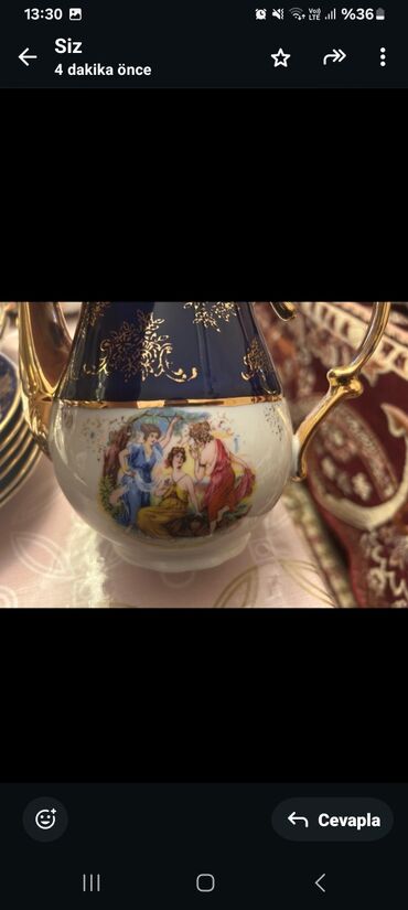 Çay dəstləri və servizlər: Çay dəsti, rəng - Göy, Farfor, 6 nəfərlik, Almaniya — 5