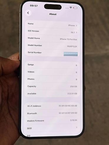 magic 7 pro: IPhone 15 Pro Max, 256 ГБ - Модель: iPhone 15 Pro Max (номер модели — 2