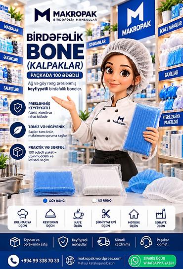 İncəsənət və kolleksiyalar: 👩‍🍳 BİRDƏFƏLİK BONE (KALPAKLAR) Qida və xidmət sahələrində gigiyenanı — 1