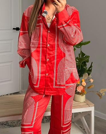 Домашний костюм, Рубашка, Атлас, Китай