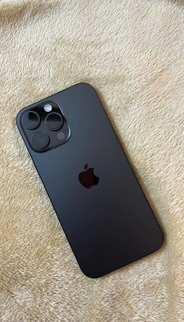 Apple iPhone: IPhone 16 Pro, 128 GB, Black Titanium, Zəmanət, Barmaq izi, Simsiz şarj