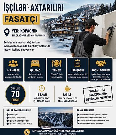 fasad: Fasad, naxış ustası tələb olunur, 6/1, Saatlıq ödəniş — 2
