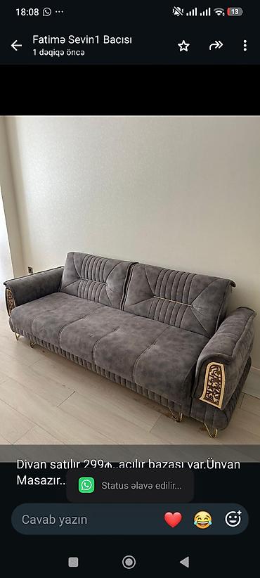 Divan satılır 299₼. açılır bazası var.Ünvan Masazır. 7578. Fatimə99 lalafo.az -da Divan satılır 299₼. açılır bazası var.Ünvan Masazır. 7578. Fatimə99