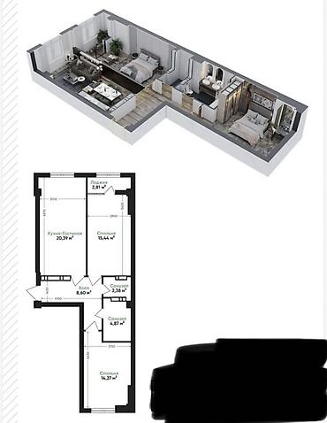 60: Строится, Элитка, 3 комнаты, 70 м² — 4