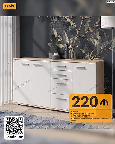 Komodlar: Komod – La Mini - Ölçülər: Dərinlik 40 sm × Hündürlük 80 sm × En 160 — 1