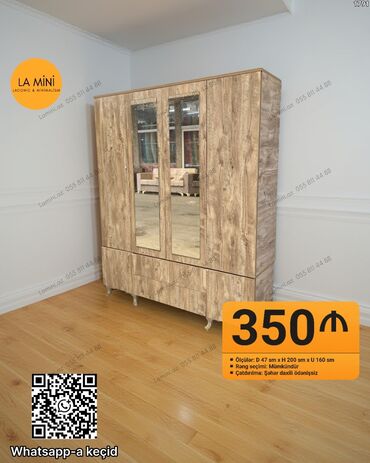 bir kub taxta qiymeti: Распашной, 3 двери Прямой шкаф, Гардеробный шкаф