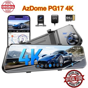 Мониторы: AzDome PG17 4K GPS+Arxa kamera+64GB SD kart(AzDome məxsus) Bağlı