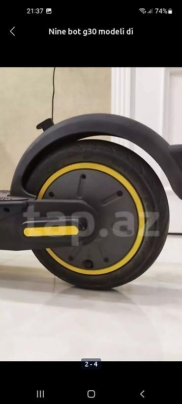 velosiped motoru: İşlənmiş Elektrik samokat 10", 351 - 500 Vt, > 45 km/s, Ünvandan götürmə — 6
