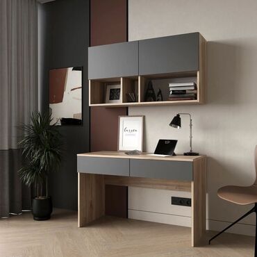 светодиодное табло бегущая строка: Məhsul: Divara montaj olunan üst şkaflı iş masası dəsti - Tərtibat