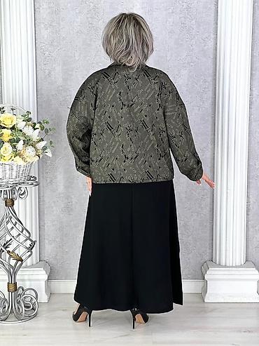 рубашкалар: Повседневное платье, Длинная модель, Трикотаж, Прямое, 3XL, XL, 5XL — 1