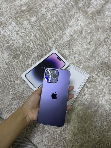 aifon 14 pro max: IPhone 14 Pro Max, Б/у, 256 ГБ, Deep Purple, Зарядное устройство, Кабель, Коробка, 89 %