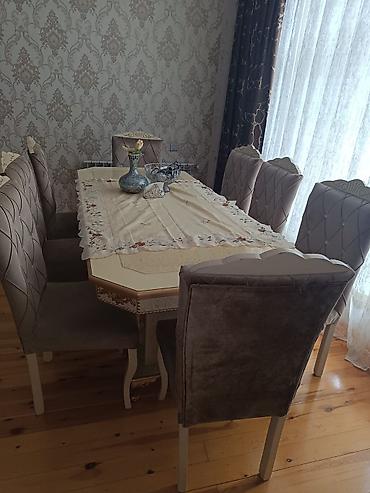 Masa dəsti satılır. - Qiymət: 450₼ - Komplekt: 1 yemək masası + 8