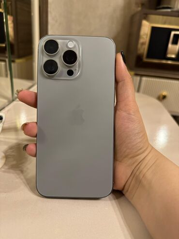 Apple iPhone: IPhone 15 Pro Max, 256 GB, Natural Titanium, Face ID, Sənədlərlə