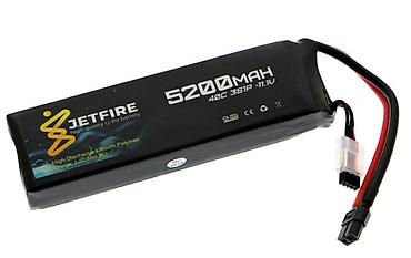 solar akumulator: JetFire 11.1V 5200mAh 40C Li‑Po 3S Batareya Yüksək axın tələb edən — 2