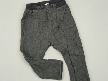 lniane spodnie z wysokim stanem: Spodnie materiałowe, H&M, 1.5-2 lat, 92, stan - Zadowalający