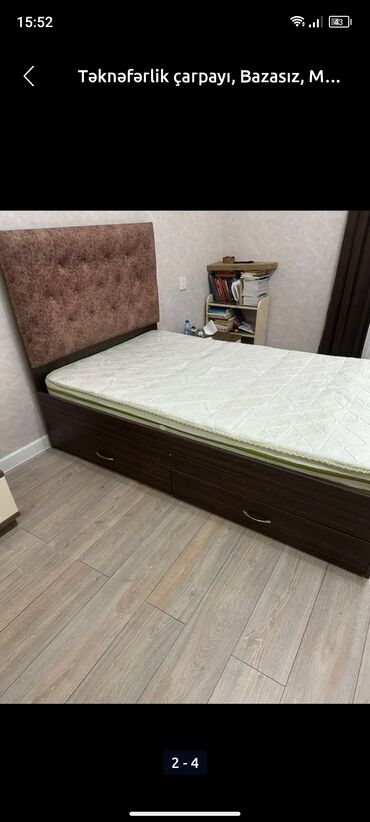 Matraslar: Təknəfərlik çarpayı, Bazasız, Matras ilə, Siyirməli