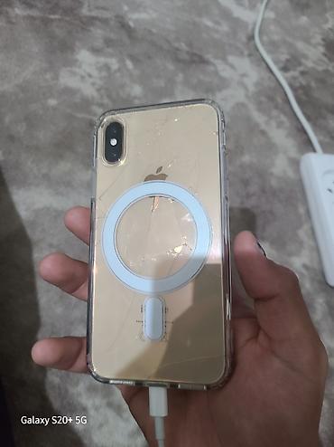 IPhone Xs, Б/у, 256 ГБ, Золотой, Чехол, 76 %