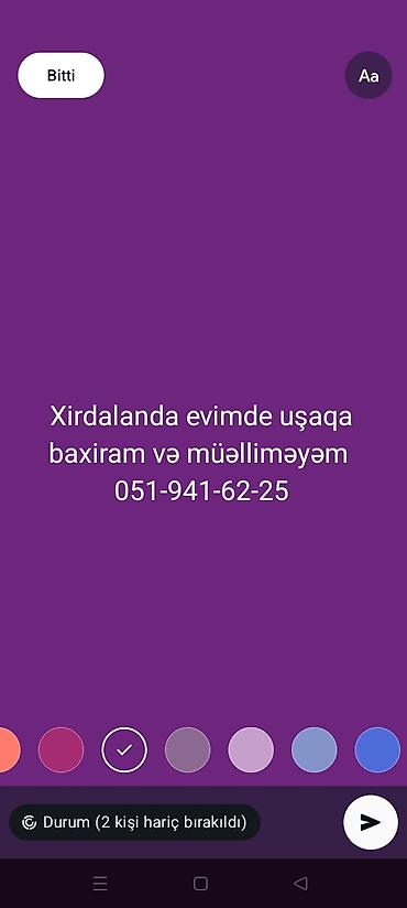 Dayələr: Xırdalandakı evimdə uşaq baxımı xidməti və fərdi dərs dəstəyi təklif — 1