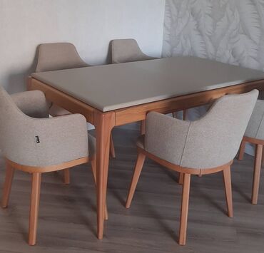 böyük masa: Qonaq otağı üçün, Yeni, Açılan, Dördbucaq masa, 6 stul, Türkiyə