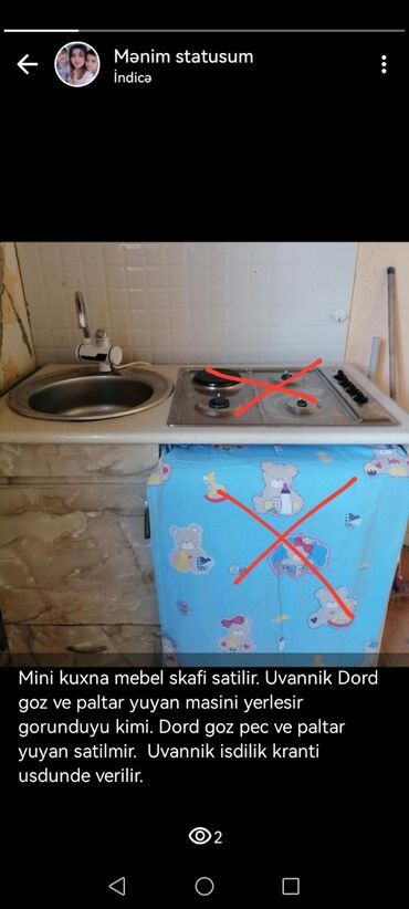 mebel moyka: Kuxna mebeli uvannik qizdirici krant usdunde verilir. Paltar yuyan, 4