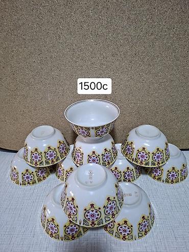 Наборы посуды: Набор столовой посуды и салатников. Фарфор «ЗИК» (белый с золотой — 17