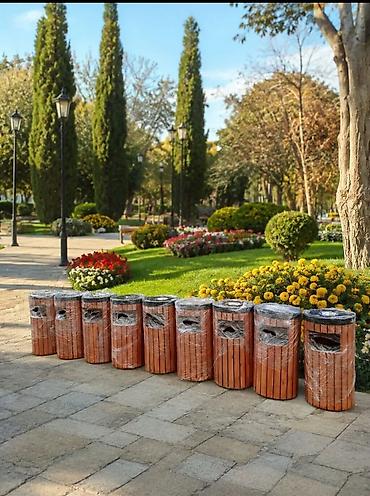 Açıq məkanlar üçün dekorativ zibil qutuları - Təyinat: park, bağ