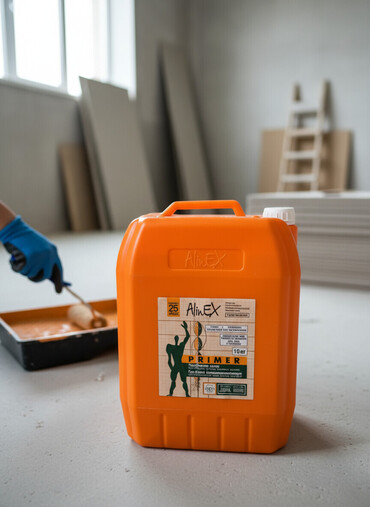 куплю канистры: Грунтовка AlinEX в оранжевой пластиковой канистре с ручкой. Подходит